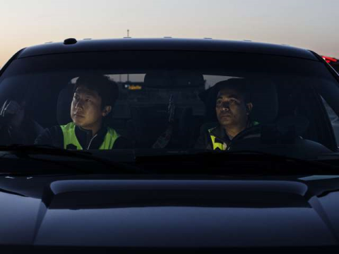 patrols in car